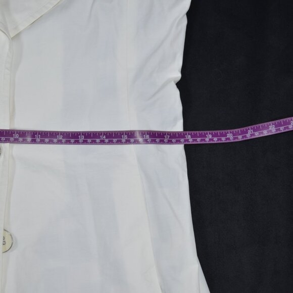 Tahari white trench coat, water resistant mod trench jacket, buttons, pockets M - Picture 14 of 16